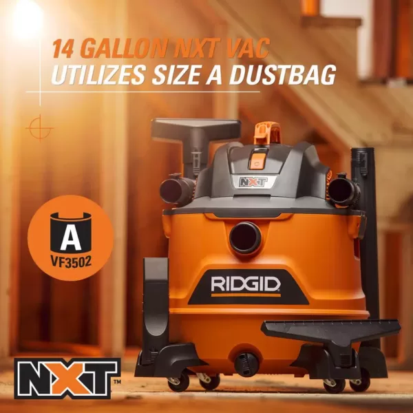 RIDGID 14 Gal. 6.0-Peak HP NXT Wet/Dry Shop Vacuum with Filter, Dust Bags, Hose and Accessories