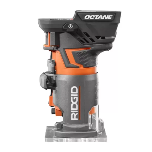 RIDGID 18-Volt OCTANE Cordless Brushless Compact Fixed Base Router with 18-Volt Lithium-Ion 2.0 Ah Battery Pack and Charger Kit