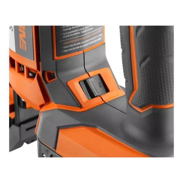 RIDGID 18-Volt Cordless Brushless HYPERDRIVE 16-Gauge 2-1/2 in Straight Nailer, 2 Ah Battery, Charger, Nails, Belt Clip and Bag