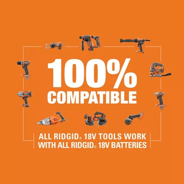 RIDGID 18-Volt Cordless Hybrid Jobsite Radio with Bluetooth Wireless Technology with 1.5 Ah Lithium-Ion Battery