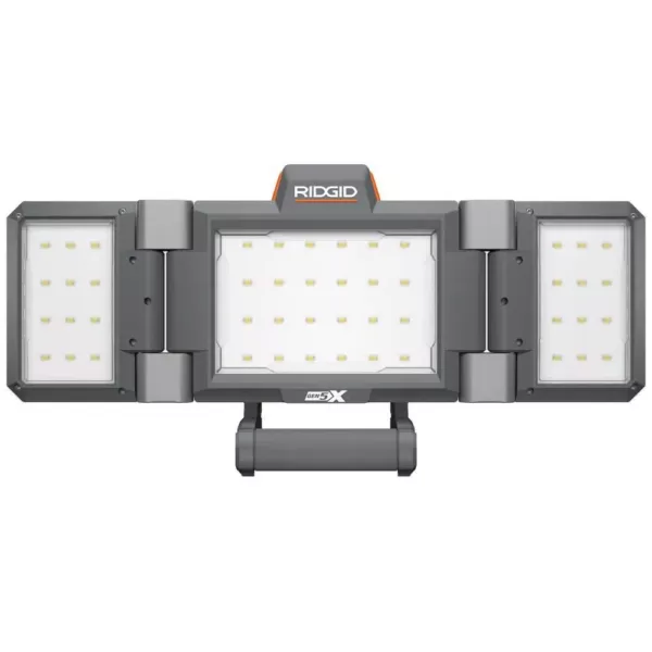 RIDGID 18-Volt Hybrid Folding Panel Light with 18-Volt Lithium-Ion 2.0 Ah Battery and Charger Kit