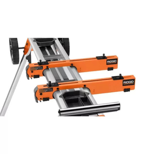 RIDGID 15 Amp 10 in. Dual Miter Saw with LED Cut Line Indicator and Professional Compact Miter Saw Stand