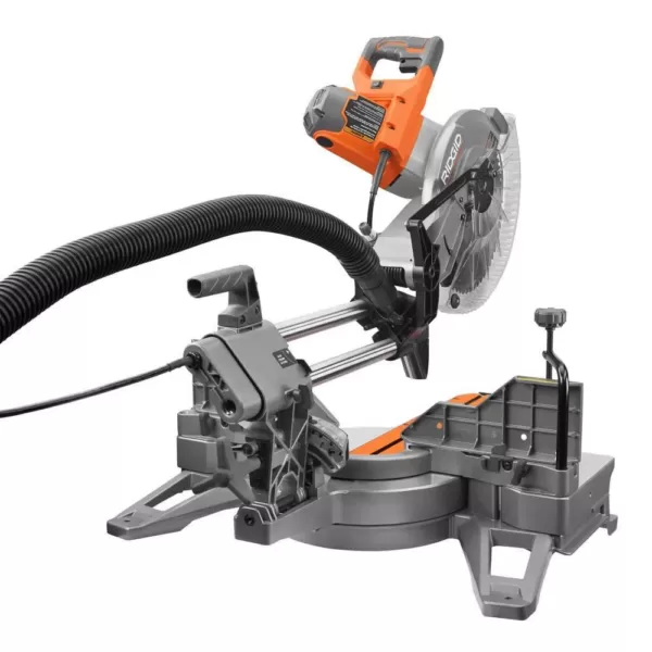 RIDGID 15 Amp Corded 12 in. Dual Bevel Sliding Miter Saw with 70 Deg. Miter Capacity and LED Cut Line Indicator