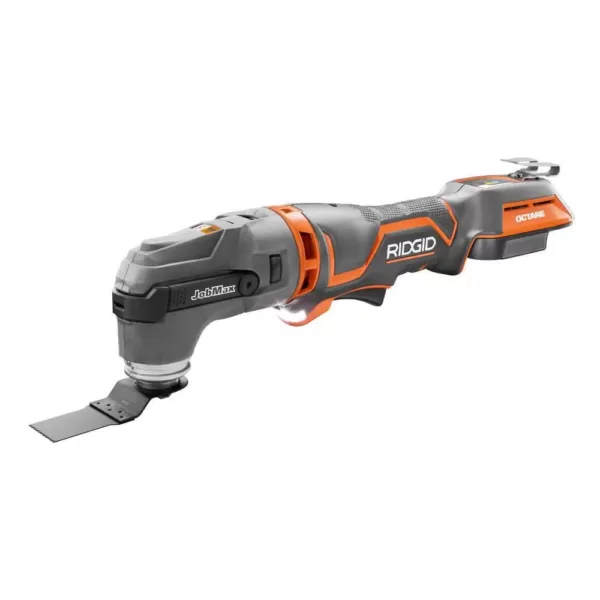 RIDGID 18-Volt OCTANE Cordless Brushless JobMax Multi-Tool with JobMax Oscillating Multi-Tool Blade Accessory Kit