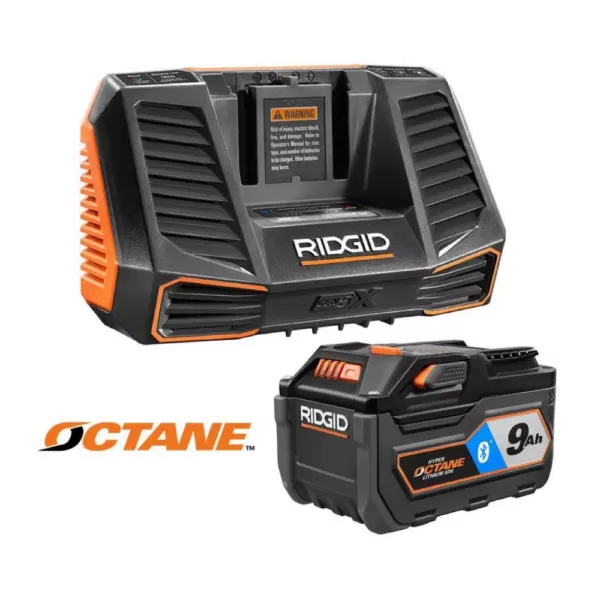 RIDGID 18-Volt OCTANE 9.0 Ah Lithium-Ion Battery and Charger Kit