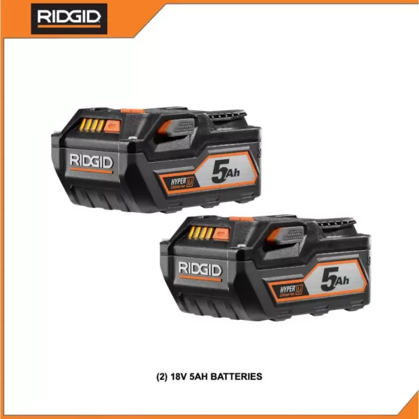 RIDGID 18-Volt Lithium-Ion 5.0 Ah Battery Pack (2-Pack)