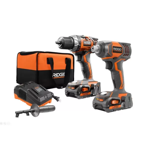 RIDGID 18-Volt Cordless Drill/Driver and Impact Driver Combo Kit with Bonus 18-Volt 1.5 Ah Lithium-Ion Battery (2-Pack)