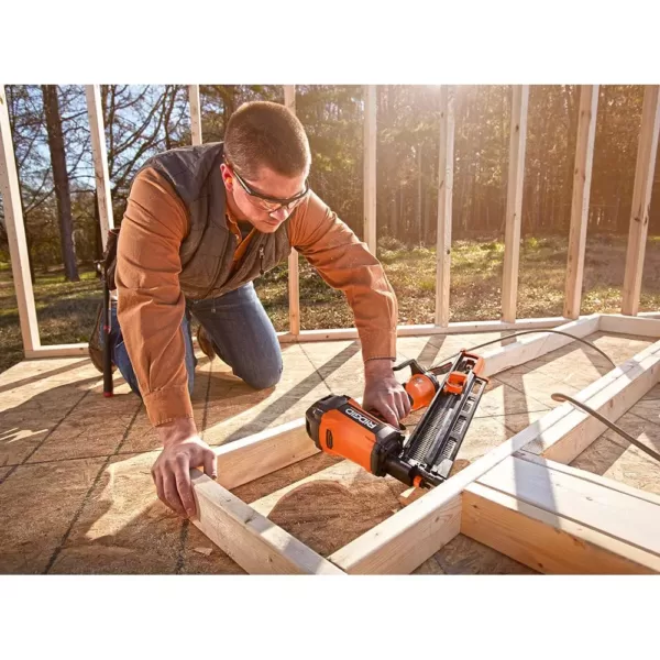 RIDGID 21-Degree 3-1/2 in. Round-Head Framing Nailer and 3-1/2 in. Full-Size Palm Nailer