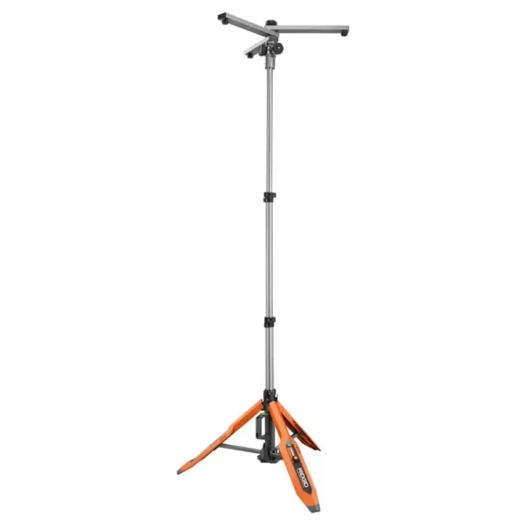 RIDGID Hybrid GEN5X Universal Collapsible Tripod Lighting Stand with (4) 1/4 in.-20 Threads for Mounting