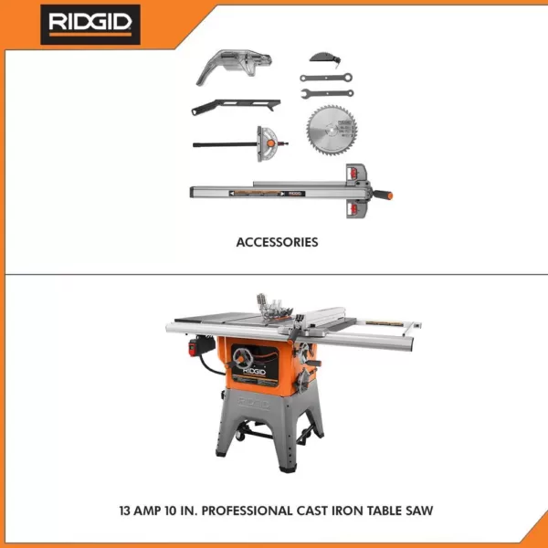 RIDGID 13 Amp 10 in. Professional Cast Iron Table Saw