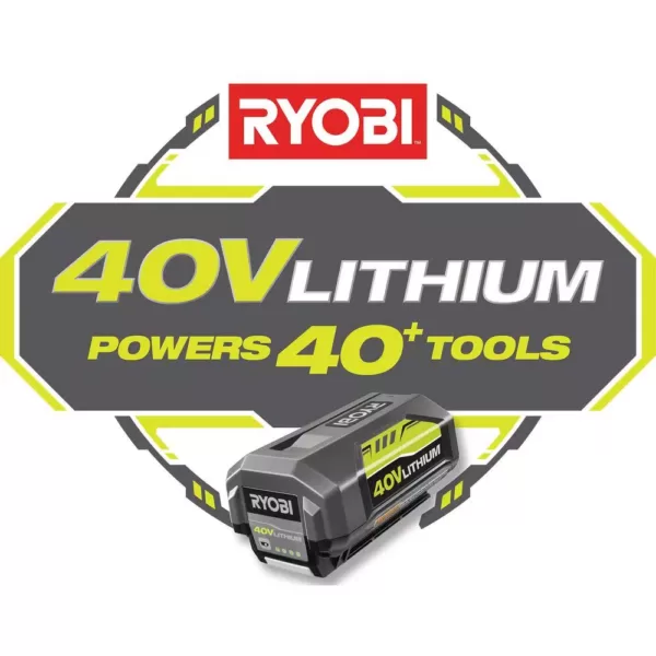 RYOBI 110 MPH 525 CFM 40-Volt Lithium-Ion Jet Fan Leaf Blower with Lawn and Leaf Bag - 4.0 Ah Battery and Charger Included