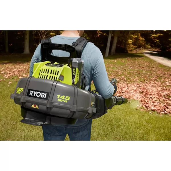 RYOBI Reconditioned 145 MPH 625 CFM 40-Volt Lithium-Ion Cordless Backpack Blower 5 Ah Battery and Charger Included