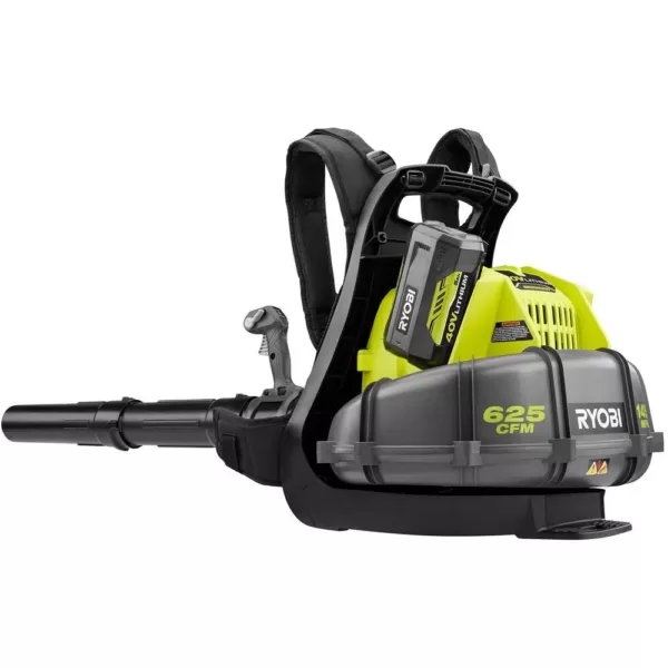 RYOBI Reconditioned 145 MPH 625 CFM 40-Volt Lithium-Ion Cordless Backpack Blower 5 Ah Battery and Charger Included