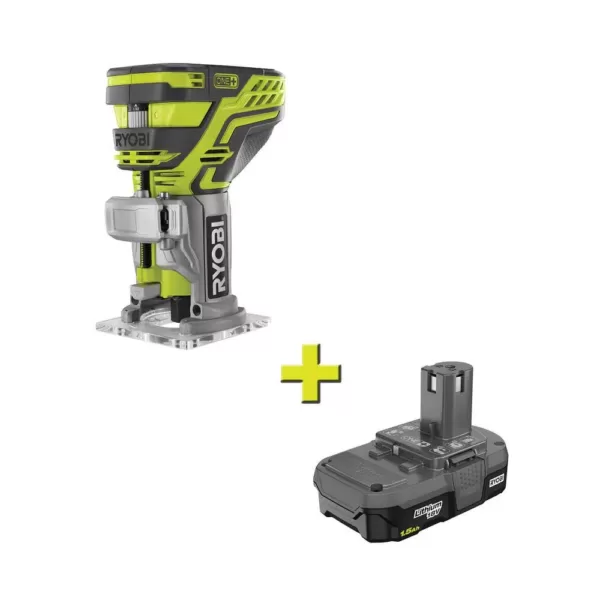 RYOBI 18-Volt ONE+ Cordless Fixed Base Trim Route with 1.5 Ah Compact Lithium-Ion Battery