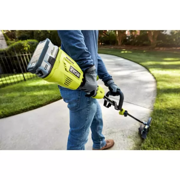 RYOBI ONE+ 18-Volt Cordless Attachment Capable Brushless String Trimmer and Leaf Blower, 4.0 Ah Battery and Charger Included