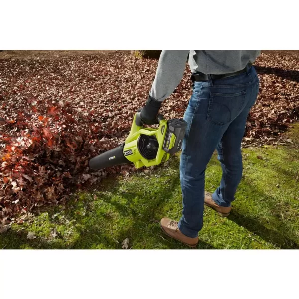 RYOBI 40-Volt Lithium-Ion Electric Cordless Battery Attachment Capable Trimmer with Blower, Hedge, Chainsaw (Tool-Only)