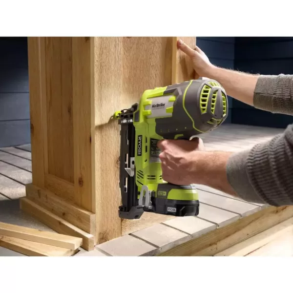 RYOBI 18-Volt ONE+ AirStrike 16-Gauge Cordless Straight Finish Nailer Kit with ONE+ 2.0 Ah Lithium-Ion Battery and Charger