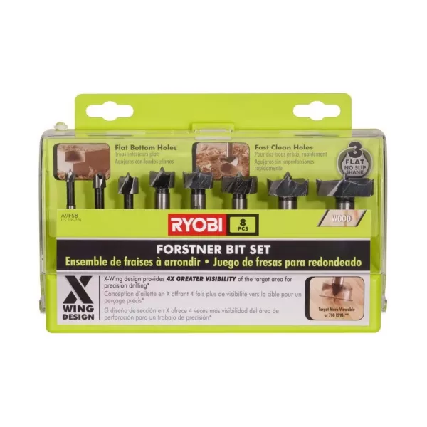 RYOBI Forstner Bit Set (8-Piece)