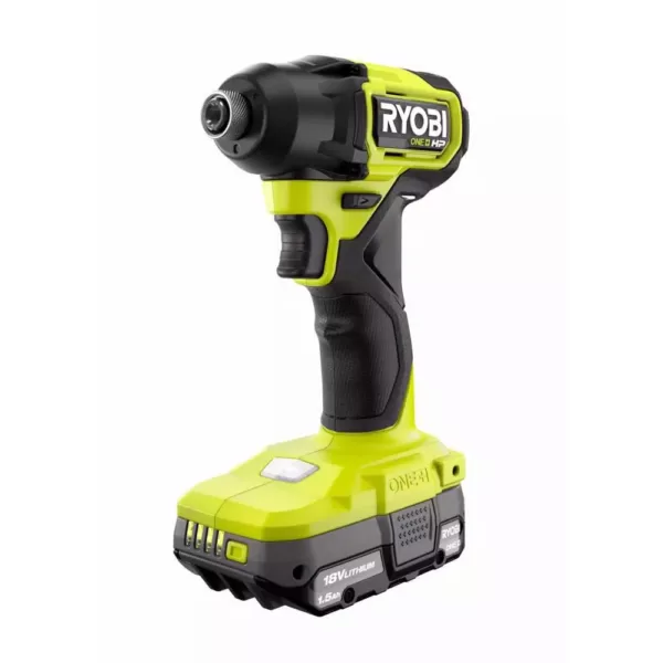 RYOBI ONE+ HP 18V Brushless Cordless Compact 1/4 in. Impact Driver Kit with (2) 1.5 Ah Batteries, Charger and Bag