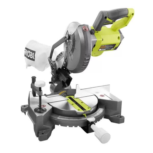 RYOBI ONE+ 18V Cordless 7-1/4 in. Miter Saw with (2) 3.0 ONE+ 18V LITHIUM+ HP Batteries and Dual Chemistry Charger