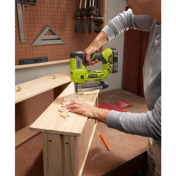 RYOBI 15 Amp 10 in. Sliding Compound Miter Saw and 18-Volt Cordless Airstrike ONE+ Pin Nailer Kit