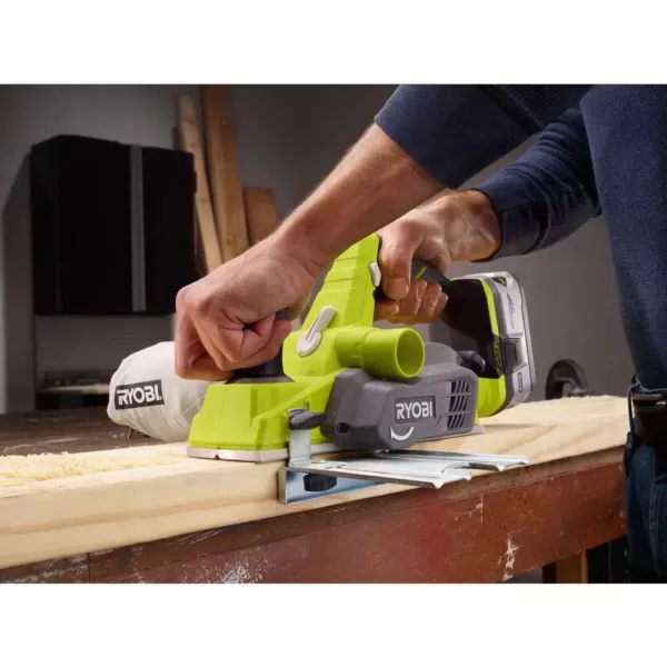 RYOBI 18-Volt ONE+ 3-1/4 in. Planer, 1/4 Sheet Sander with Dust Bag, and Fixed Base Trim Router (Tools Only)