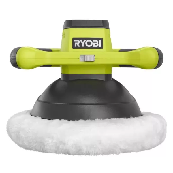 RYOBI ONE+ 18V Cordless 10 in. Orbital Buffer with Extra 8-10 in. Microfiber and Synthetic Fleece Buffing Bonnet Set (2-Pack)