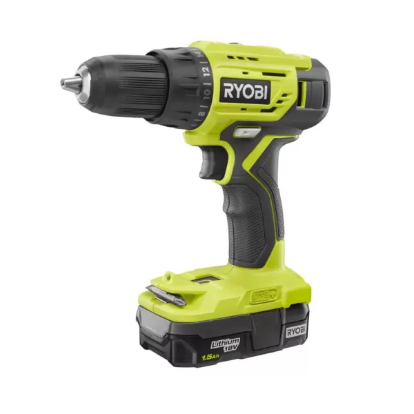 RYOBI ONE+ 18V Cordless 1/2 in. Drill/Driver Kit w/ 1.5 Ah Battery & 18V Charger w/ Impact Rated Driving Kit (20-Piece)