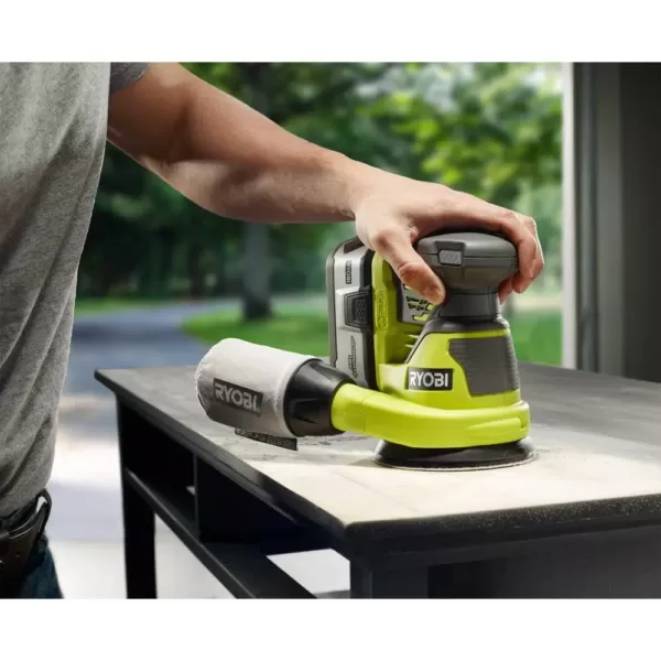 RYOBI 18-Volt ONE+ Lithium-Ion Cordless 5 in. Random Orbit Sander with ONE+ Corner Cat Finish Sander (Tools Only)