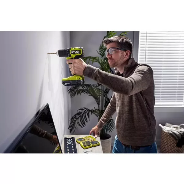 RYOBI ONE+ HP 18V Brushless Cordless Compact 1/2 in. Drill/Driver, Impact Driver, Impact Wrench, (2) Batteries, Charger