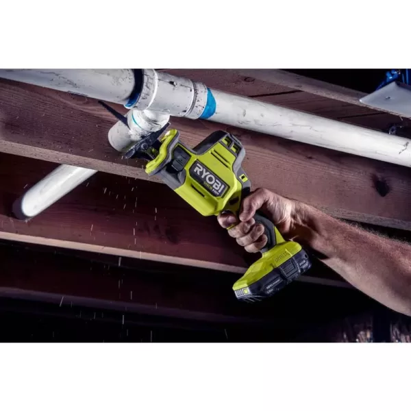 RYOBI ONE+ HP 18V Brushless Cordless Compact 2-Tool Combo Kit with One-Handed Reciprocating Saw and Cut-Off Tool (Tools Only)