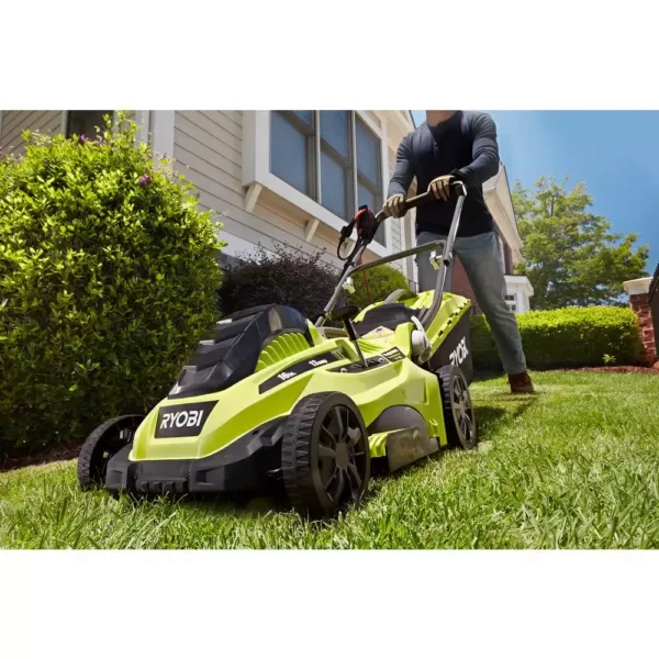 RYOBI 16 in. 13 Amp Corded Electric Walk Behind Push Mower and 10 Amp String Trimmer