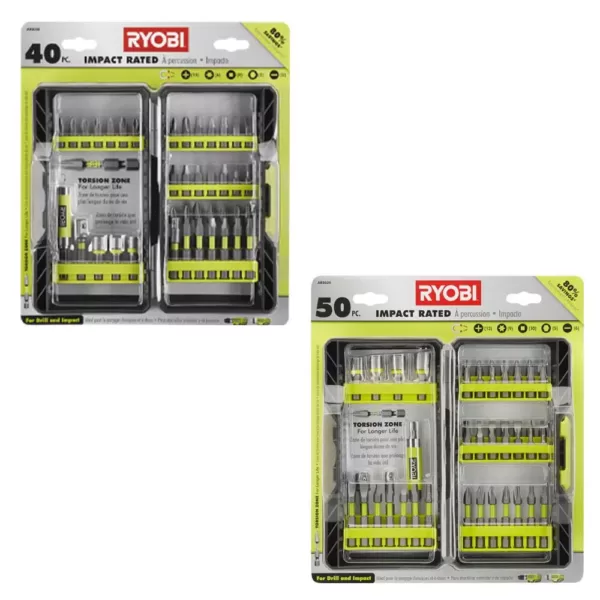 RYOBI Impact Rated Driving Kit (40-Piece) and Impact Rated Driving Kit (50-Piece)