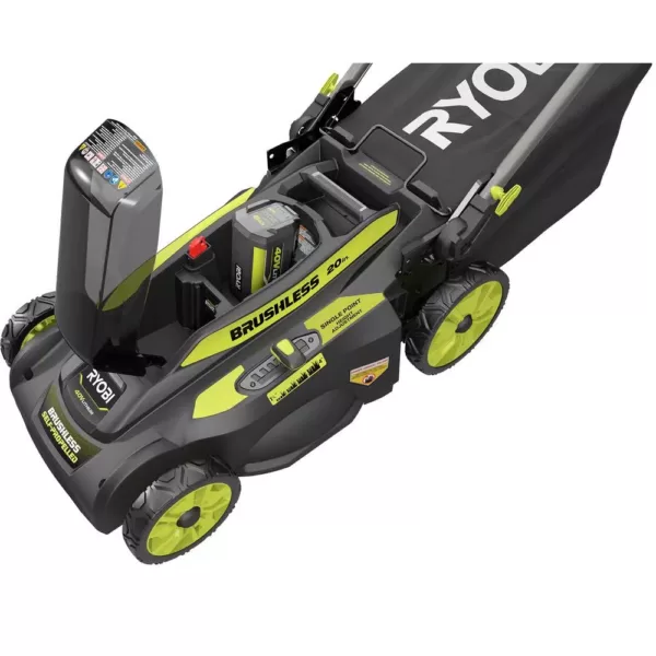 RYOBI 20 in. 40-Volt Brushless Lithium-Ion Cordless Self-Propelled Walk Behind Mower with 2 6.0 Ah Batteries, Charger Included