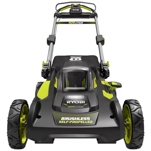 RYOBI 20 in. 40-Volt Brushless Lithium-Ion Cordless Walk Behind Self-Propelled Mower & Trimmer w/6.0 Ah Battery & Charger