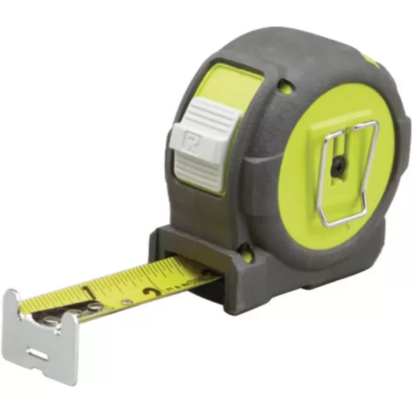 RYOBI 25 ft. Tape Measure with Overmold and Wireform Belt Clip