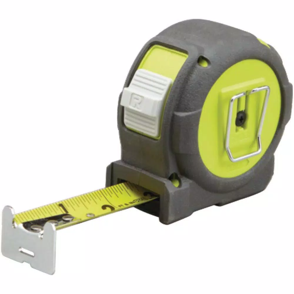 Ryobi RTM25 25 ft. Tape Measure with Overmold and Wireform Belt Clip