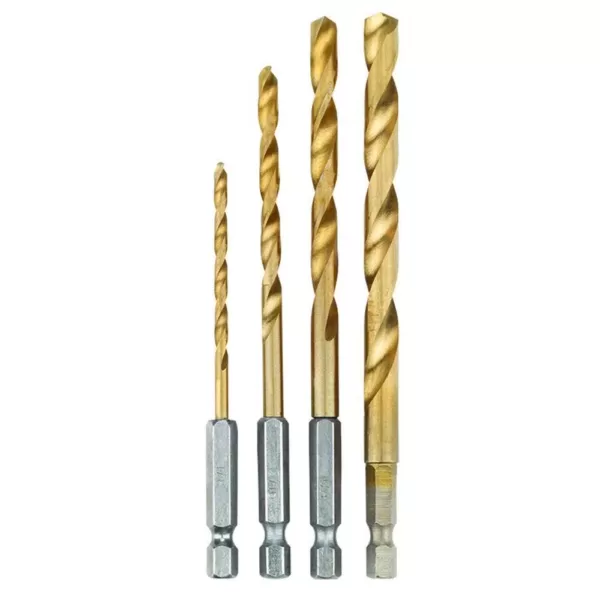 RYOBI SpeedLoad+ Titanium 4-Piece Hex Shank Drill Bit Set